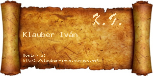 Klauber Iván névjegykártya